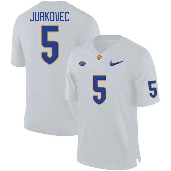 Men #5 Phil Jurkovec Pitt Panthers College Football Jerseys Stitched Sale-White